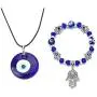 RUIZHEN 2 Pcs Blue Beads Evil Eyes Bracelet Hamsa Hand of Fatima Bracelet Glass Charm Evil Eye Leather Cord Necklace Protection Jewelry Set RUIZHEN 2 Pcs Blue Beads Evil Eyes Bracelet Hamsa Hand of Fatima Bracelet Glass Charm Evil Eye Leather Cord Necklace Protection Jewelry Set