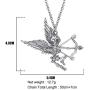 DOWAY Halloween Antique Alloy Plated Wings Archery Skeleton Skull Pendant Necklace Novelty Jewelry for Women Girls Charm Party Gift