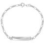 925 Sterling Silver 6'' Unisex Figaro Chain Childrens Engravable ID Bracelet Identification Boy Girl
