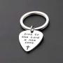 WUSUANED Christian Guitar Pick Keychain Sing to The Lord A New Song Religious Jewelry Inspirational Gift for Musicians Worship Leader
