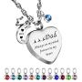 Dletay Cremation Urn Necklace with 12 Birthstones Heart Memorial Keepsakes Pendant Ashes Jewelry-Dad Always on My Mind, Forever in My Heart