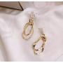 Nother 2021 Style Hollow Geometric Metal Dangle Trendy Multi Layered Drop Earrings