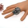 Mens Punk Silver Demon Skull Ring Vintage Heavy Gothic Biker Rings Metal Rock Biker Bands Fashion Jewelry for Men Boy