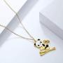 Winssi Lovely Skiing Panda Necklace Great Gift for Panda Lovers Animal Jewelry
