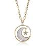 welbijoux Long Moon Star Shell Pendant Necklace for Women Sweater Layered Y Statement Bohemian Chain Girls Mother Jewelry with Gifts Box