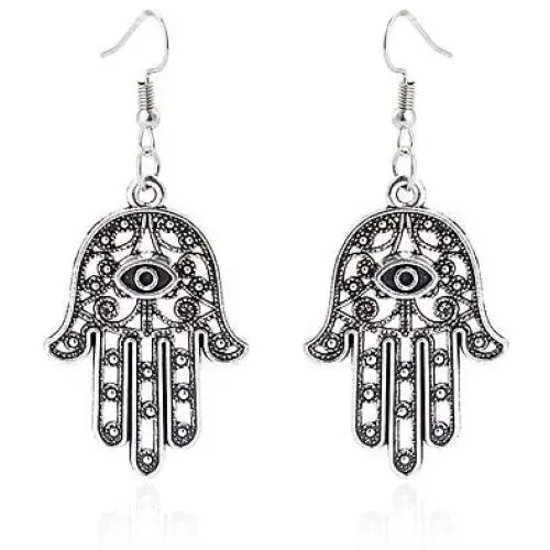 Ancient Evil Eye Hamsa Fatima Hand Drop Earrings for Women Filigree Palm Dangle Earring Jewelry Ancient Evil Eye Hamsa Fatima Hand Drop Earrings for Women Filigree Palm Dangle Earring Jewelry