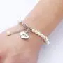 Charm Bracelet for Girls, Handmade Bracelets Charm Heart Pendant Rhinestone Crystal Balls Faux Pearls Jewelry Gifts for Daughter Niece Flower Girl, Beads Bracelet Jewelry for Granddaughter Sister