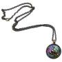 Laura Milnor Iverson Brown Bunny Rabbit in Flower Garden Handmade Pendant Necklace Handmade Jewelry