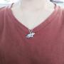 NOUMANDA Fashion Cute Mouse Engraved Heart Pendant Necklace Simple Animal Copper Jewelry