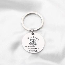 FUSTMW Car Girl Gift Yes This is My Car Keychanin Car Wrangler Gift Car Girl Jewelry Car Lover Gift for Her …