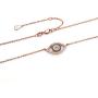 Kaletine Blue Evil Eye Pendant Necklace Sterling Silver 925 Cubic Zirconia CZ Chain Adjustable 16'' 17'' 18''