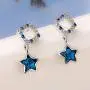 925 Sterling Silver Dangle Drop Earrings for Women Girls, Colorful Round Square Triangle Crystal Zirconia Star Dangling hoop Studs Earing Sets jewelry Gifts For Mother Party Christmas Wedding