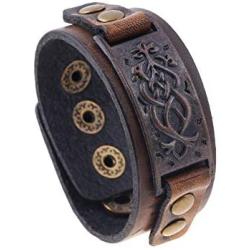 Leather Bracelet for Men, Vintage Cuff Wrist Band Friendship Bracelets Bangle Jewelry Best Friend Charm