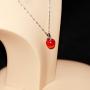 Uloveido Silver Plated Candy Apple Cubic Zirconia Pendant Necklace Earrings Jewelry for Women YL007