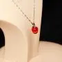 Uloveido Silver Plated Candy Apple Cubic Zirconia Pendant Necklace Earrings Jewelry for Women YL007
