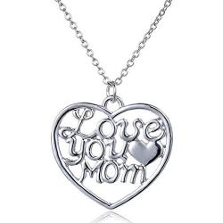 Luvalti Love You Mom Heart Pendant Necklace - Personalized Jewelry Gift - Makes The Perfect Mom Gift