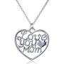 Luvalti Love You Mom Heart Pendant Necklace - Personalized Jewelry Gift - Makes The Perfect Mom Gift