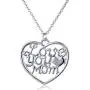 Luvalti Love You Mom Heart Pendant Necklace - Personalized Jewelry Gift - Makes The Perfect Mom Gift
