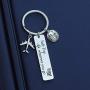 SIDIMELO Travel Keychains Travel Gift Metal Charmed Keychain Keyring Travel Lover Keychain Accessories Personalized Gift for Lover Friend Family Safe Trip Where You go
