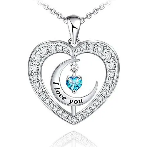 Distance Heart Necklace for Women 925 Sterling Silver 18k Moon Heart Pendants for Girlfriend Wife Mother Sister Necklaces Jewelry for Christmas Valentines Day Distance Heart Necklace for Women 925 Sterling Silver 18k Moon Heart Pendants for Girlfriend Wife Mother Sister Necklaces Jewelry for Christmas Valentines Day