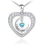 Distance Heart Necklace for Women 925 Sterling Silver 18k Moon Heart Pendants for Girlfriend Wife Mother Sister Necklaces Jewelry for Christmas Valentines Day