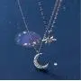 SLUYNZ 925 Sterling Silver Layered Necklace Chain Star Moon Choker Necklace for Women Teen Girls Layering Chain Choker