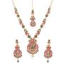 Touchstone Indian Bollywood Rhinestones Bridal Jewelry Necklace Set in Antique Gold Tone for Women