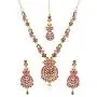 Touchstone Indian Bollywood Rhinestones Bridal Jewelry Necklace Set in Antique Gold Tone for Women