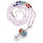 Top Plaza 7 Chakra Natural Healing Crystal Stone Bead Necklace Tree of Life Copper Wire Wrapped Gemstone Pendant Necklace Reiki Quartz Jewelry for Womens