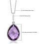 Gem Stone King 925 Sterling Silver Amethyst Pendant Necklace 6.50 Ct Pear Shape Gemstone Birthstone For Women with 18 Inch Silver Chain