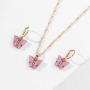 Butterfly Necklace Earrings Set Colorful Acrylic Charm Hoop Earring Fashion Jewelry Gifts for Women Girls