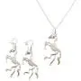 Silver Unicorn Skull Pendant Earrings Necklace Set Long Gothic Silver Snake God Unicorn Mens Halloween Accessories