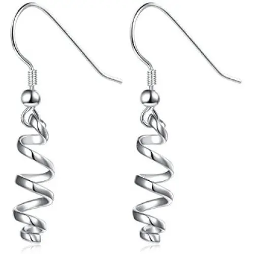 Linear Jewelry 925 Sterling Silver Exquisite Knot Threader Dangle Earrings Curve Twist Shape Spiral Dangle Earrings Gift for Women Teen Girls Linear Jewelry 925 Sterling Silver Exquisite Knot Threader Dangle Earrings Curve Twist Shape Spiral Dangle Earrings Gift for Women Teen Girls