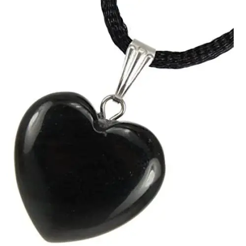 Steampunkers USA Big Heart Collection - 20mm Classic Obsidian Black - 20-22 inch Black Cord – Crystal Gemstone Carved Necklace Charm Handmade Steampunkers USA Big Heart Collection - 20mm Classic Obsidian Black - 20-22 inch Black Cord – Crystal Gemstone Carved Necklace Charm Handmade