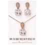 A+O Mother of The Bride or Groom Gift, Cushion Cut Wedding Jewelry Set in Silver, Gold, Rose Gold