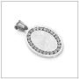 Heavstjer Fashion Stainless Steel Santa Maria Guadalupe Pendant Crystal Necklace,22inches Link Chain