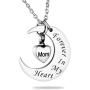 HooAMI Cremation Jewelry Moon Heart Urn Necklace Memorial Ash Keepsake