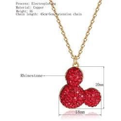 Deelan Womens Mickey Pendant Necklaces for Women 18K Gold Plated Mouse Charm Jewelry Necklace Girls Gift