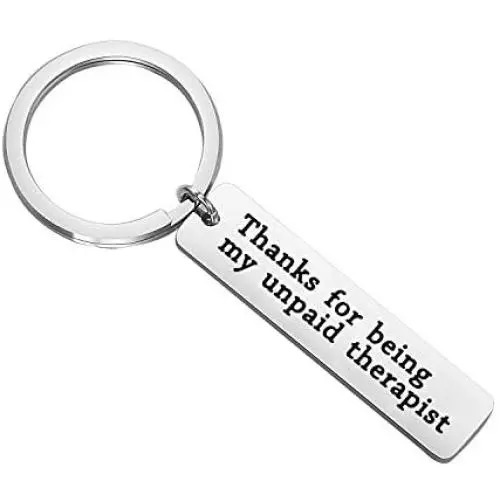 POTIY Thank You Gift for Best Friend Mother Gift Thank You Being My Unpaid Therapist Keychain Appreciation Gift for Teacher Parent Jewelry