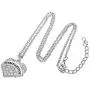Lemegeton Heart Crystal Gymnastics Charm Chain Necklace Jewelry for Gymnast/Gymnastic Coaches&Teams (White)