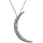 AoedeJ 14K White Gold Crescent Moon Necklace for Women Girls Sterling Silver CZ Dainty Moon Pendant Necklace