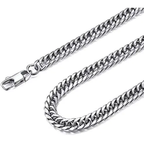 FOCALOOK 6MM Stainless Steel Cuban Link Chain Necklace for Women Men, 22/26/28/30 Inches, 18K Gold Plated/Black Gun Plated, Customized Name Necklace(with Gift Box) FOCALOOK 6MM Stainless Steel Cuban Link Chain Necklace for Women Men, 22/26/28/30 Inches, 18K Gold Plated/Black Gun Plated, Customized Name Necklace(with Gift Box)