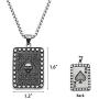 Painosess Men Women Necklace Vintage Stainless Steel Ace of Spades Skull Pendant with 24 inches Chain