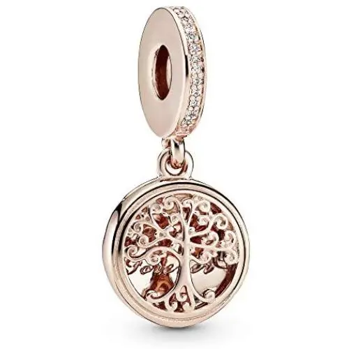 Pandora Jewelry Family Roots Cubic Zirconia Charm in Pandora Rose