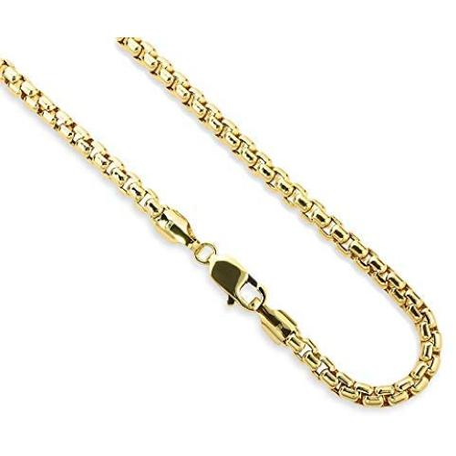 Pori Jewelers 14K Gold 1.8MM, 2.5MM, or 3.5MM Round Box Chain Necklace - Multiple Lengths Available- Yellow or White Gold- For Men and Women
