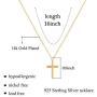 OSIANA Small Cross Necklace for Women Sterling Silver Simple Elegant Delicate Cross Necklace Good Elephant Evil Eye Necklace Gift