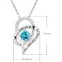 ALOV Jewelry Sterling Silver Birth Month I Love You to The Moon and Back Love Heart Cubic Zirconia Pendant Necklace