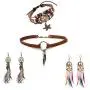 Bohemian Leather Jewelry Set Native American Jewelry Boho Leather Choker Necklace Dream Catcher Artificial Feather Dangling Earring Multilayer Starfish Leather Bracelet Jewelry Set for Women Girl Bohemian Leather Jewelry Set Native American Jewelry Boho Leather Choker Necklace Dream Catcher Artificial Feather Dangling Earring Multilayer Starfish Leather Bracelet Jewelry Set for Women Girl