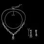 EleQueen Womens Silver-Tone Cubic Zirconia Teardrop Flower Bridal V-Necklace Jewelry Set Dangle Earrings EleQueen Womens Silver-Tone Cubic Zirconia Teardrop Flower Bridal V-Necklace Jewelry Set Dangle Earrings