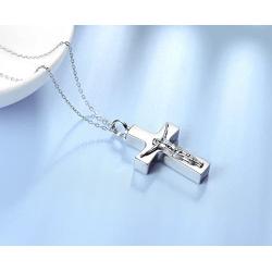 UNY 316L Stainless Steel Memorial Pets Ashes Keepsake Pendant Unique Jesus on Cross urn Cremation Pendant